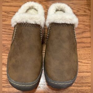 JBU Brown Slip-On Faux Fur Clog-Never Worn